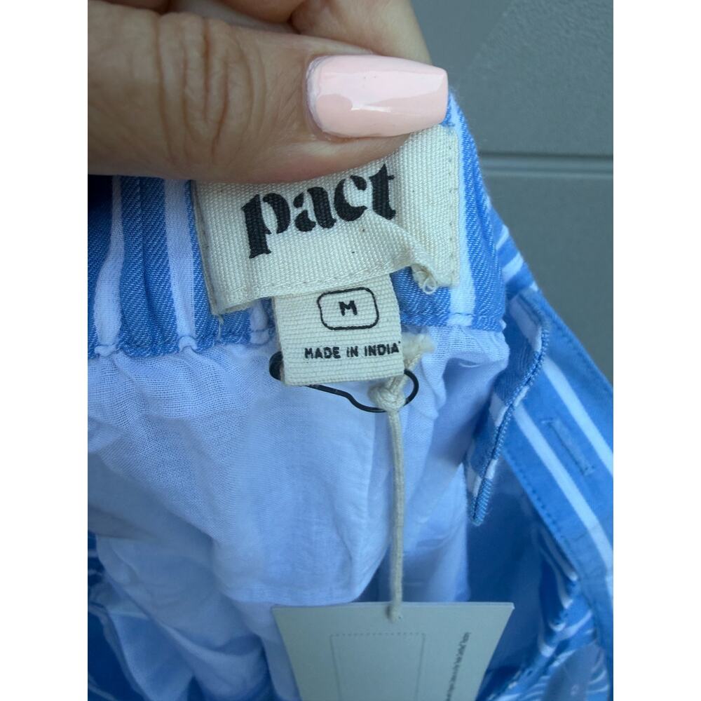 NWT Pact Sunset Easy Blue White Striped Cami Dress Tiered Organic Cotton Boho M - Picture 8 of 12